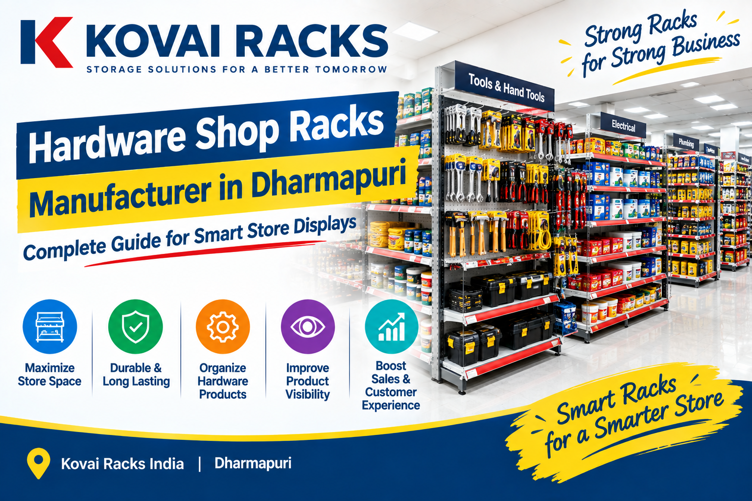 Hardware Shop Racks Manufacturer in Dharmapuri – Complete Guide for Smart Store Displays